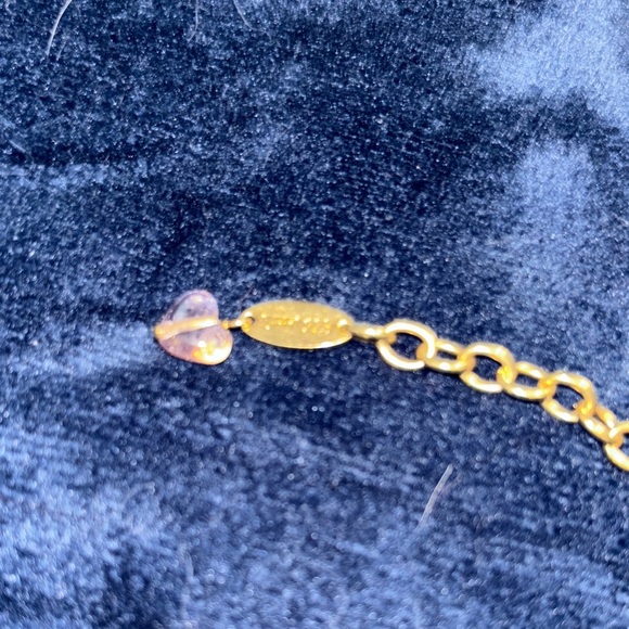 Sabika Gold Necklace with Blue Medallion - Picture 4 of 4